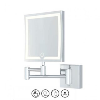 RAK Demeter Square LED Illuminated Magnifying Mirror With Switch - 264mm x 200mm - Image 2