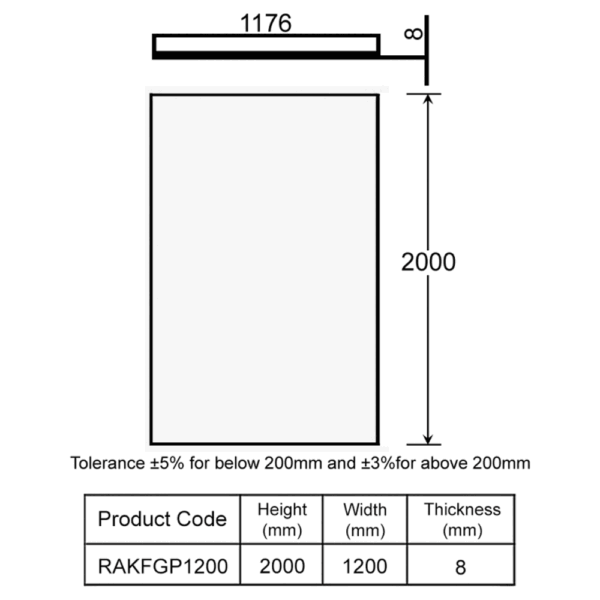 RAK Feeling Wetroom Glass Panel - 8mm Glass - Image 9