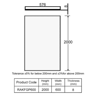 RAK Feeling Wetroom Glass Panel - 8mm Glass - Image 3