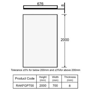 RAK Feeling Wetroom Glass Panel - 8mm Glass - Image 4