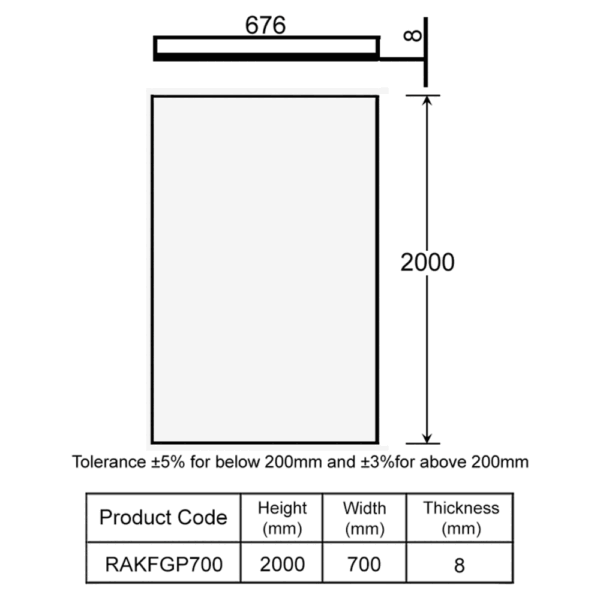 RAK Feeling Wetroom Glass Panel - 8mm Glass - Image 4