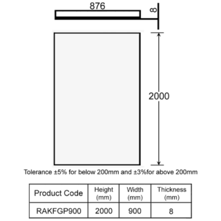 RAK Feeling Wetroom Glass Panel - 8mm Glass - Image 6