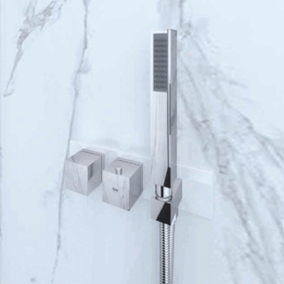 RAK Feeling Horizontal 2 Outlet Square Thermostatic Concealed Shower Valve - Image 2