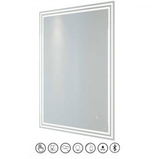 RAK Hermes Portrait LED Illuminated Mirror With Switch And Demister Pad - 800mm x 600mm - Image 2