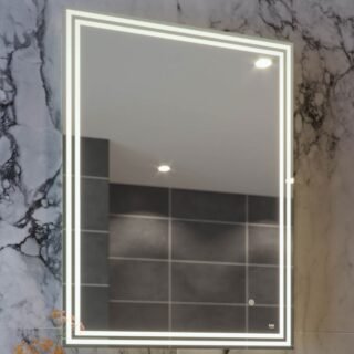 RAK Hermes Portrait LED Illuminated Mirror With Switch And Demister Pad - 800mm x 600mm - Image 3