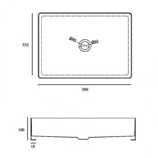 RAK Ingot Rectangular Countertop Basin - 500mm Wide - Image 7