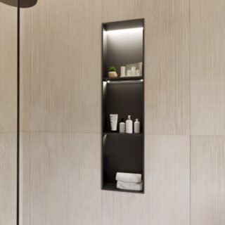 Rak Ingot Recessed Bathroom Niche With LED Light And Shelf - Image 2