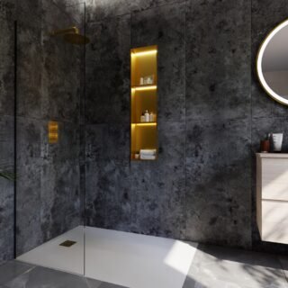 Rak Ingot Recessed Bathroom Niche With LED Light And Shelf - Image 13