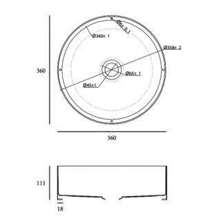 RAK Ingot Round Countertop Basin - 360mm Wide - Image 7