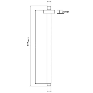 RAK Round Ceiling Mounted Shower Arm - 300mm Long - Chrome - Image 2