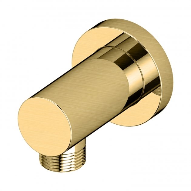 RAK Round Wall Outlet Elbow - Brushed Gold