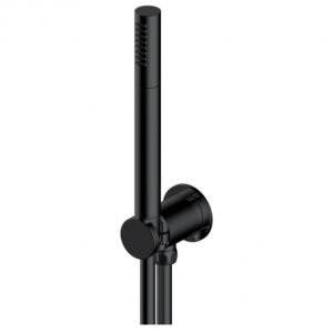 RAK Round Single Function Shower Handset With Hose And Bracket - Matt Black
