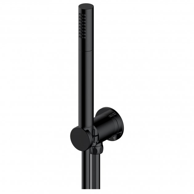 RAK Round Single Function Shower Handset With Hose And Bracket - Matt Black
