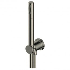 RAK Round Single Function Shower Handset With Hose And Bracket - Brushed Nickel