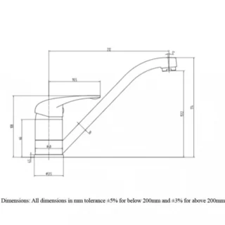 RAK Selby Kitchen Sink Mixer Tap - Chrome - Image 2