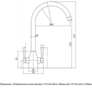 RAK Milan Lever Kitchen Sink Mixer Tap - Chrome - Image 2