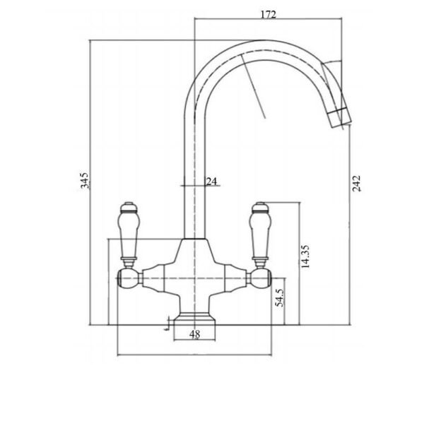 RAK Belfast Ceramic Lever Kitchen Sink Mixer Tap - Chrome - Image 2