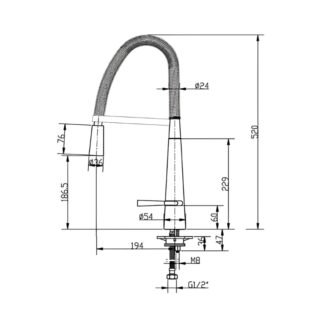RAK Oslo Pull Out Side Lever Kitchen Sink Mixer Tap - Chrome - Image 2
