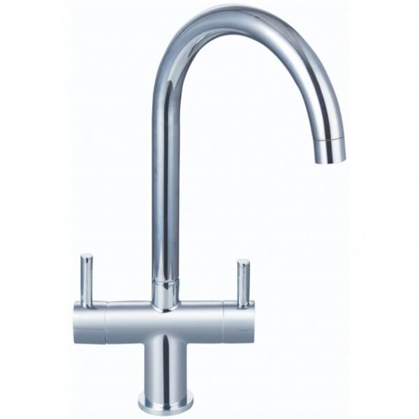 RAK Berlin Dual Handle Cruciform Kitchen Sink Mixer Tap - Chrome