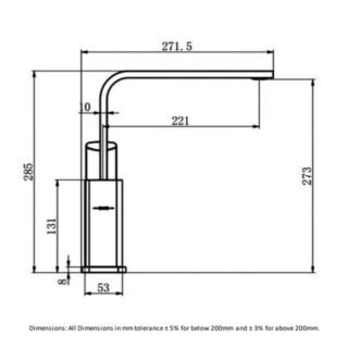RAK Lisbon Side Lever Handle Kitchen Sink Mixer Tap - Chrome - Image 2