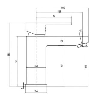 RAK Morning Mono Basin Mixer Tap With Waste - 1 TH - Chrome - Image 4