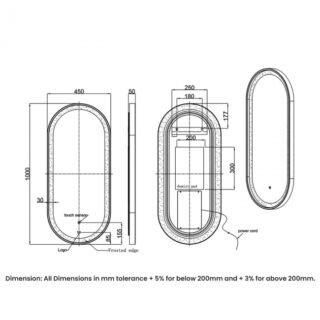 RAK Picture Oval LED Illuminated Mirror With Demister Pad - Image 2