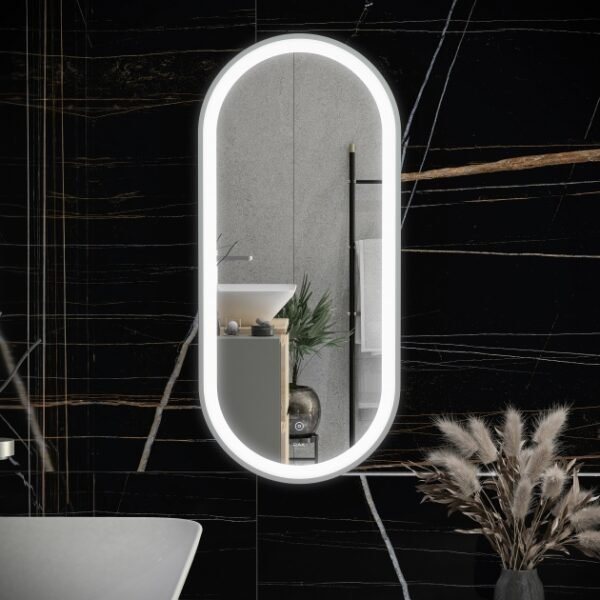RAK Picture Oval LED Illuminated Mirror With Demister Pad