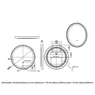 RAK Picture Round LED Illuminated Mirror With Demister Pad - Image 2