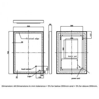 RAK Picture Square LED Illuminated Mirror With Demister Pad - Image 2