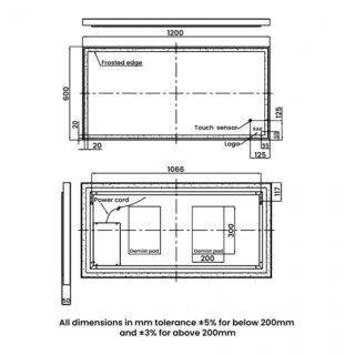 RAK Picture Square LED Illuminated Mirror With Demister Pad - Image 5