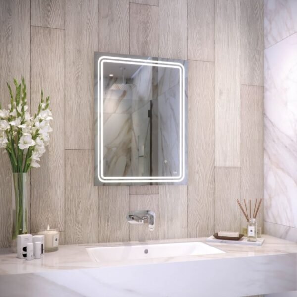 RAK Pluto LED Illuminated Mirror With Switch And Demister Pad - 800mm x 600mm - Image 4