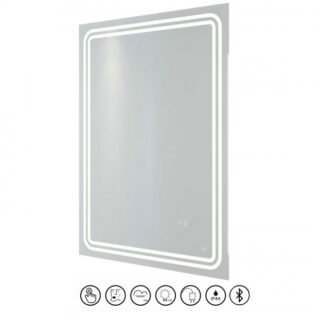 RAK Pluto LED Illuminated Bluetooth Mirror With Switch And Demister Pad - 800mm x 600mm - Image 2