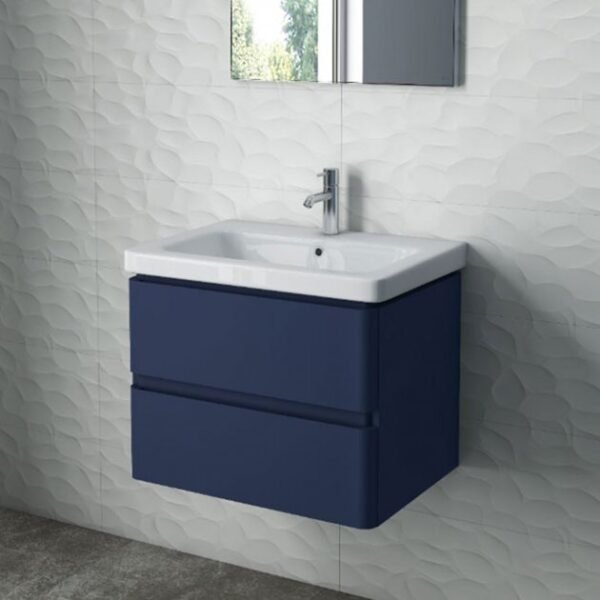 RAK Resort 2 Drawer Wall Hung Vanity Unit With Basin - 650mm Wide - Image 2