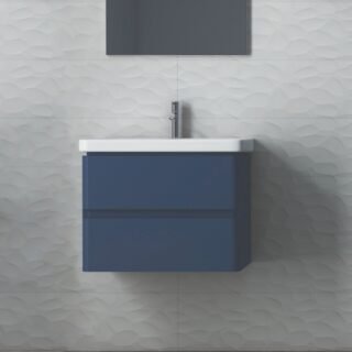 RAK Resort 2 Drawer Wall Hung Vanity Unit With Basin - 650mm Wide - Image 3