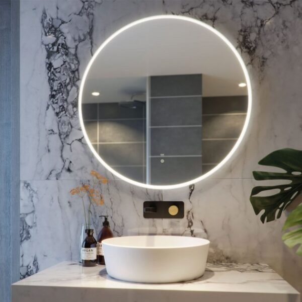 RAK Scorpio LED Illuminated Mirror With Switch And Demister Pad - 800mm x 800mm - Image 2
