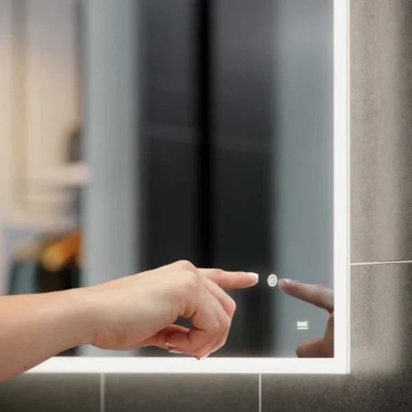 RAK Scorpio LED Illuminated Mirror With Switch And Demister Pad - 800mm x 800mm - Image 3