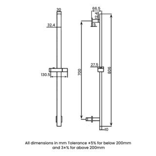 RAK Round Slider Rail Shower Kit With 3 Function Shower Handset - Chrome - Image 2