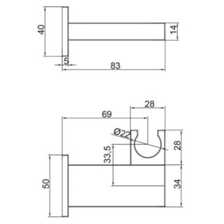 RAK Adjustable Shower Handset Wall Holder Bracket - Chrome - Image 2