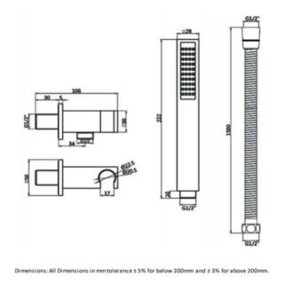 RAK Round Shower Handset With Hose And Bracket - Image 2
