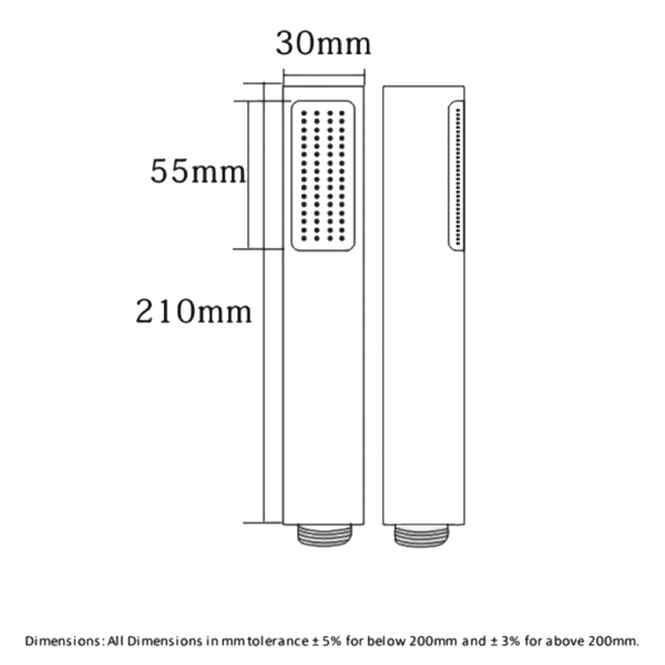 RAK ABS Round Shower Handset - Chrome - Image 2