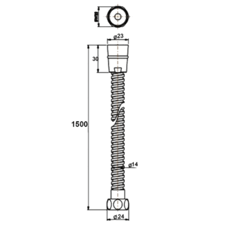 RAK Round Shower Hose - 1500mm Long - Stainless Steel - Image 2
