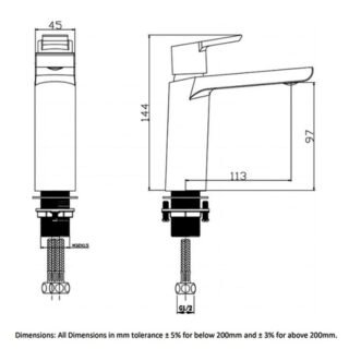 RAK Sport Mono Basin Mixer Tap With Clicker Waste - Chrome - Image 4