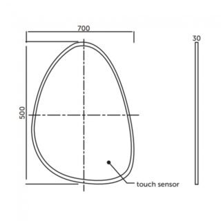 RAK TearDrop LED Illuminated Mirror With Touch Sensor - Image 2