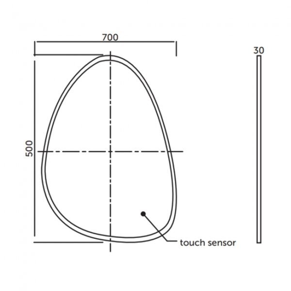 RAK TearDrop LED Illuminated Mirror With Touch Sensor - Image 2