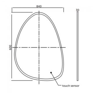 RAK TearDrop LED Illuminated Mirror With Touch Sensor - Image 3