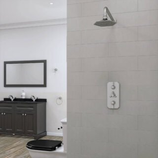 RAK Washington Pentagonal Fixed Shower Head With Wall Arm - Chrome - Image 2