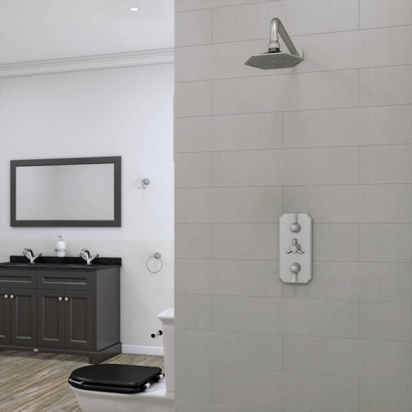 RAK Washington Pentagonal Fixed Shower Head With Wall Arm - Chrome - Image 2