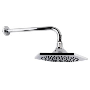 RAK Washington Pentagonal Fixed Shower Head With Wall Arm - Chrome