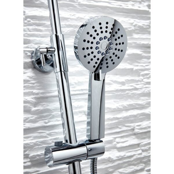 Scudo Serena Round Rigid Riser Shower Kit - Chrome - Image 2