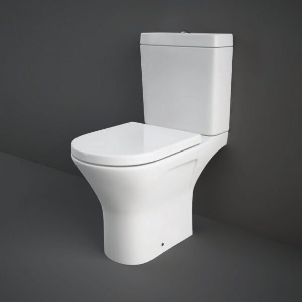 RAK Resort Mini Rimless Close Coupled Full Access Toilet With Cistern And Seat - White